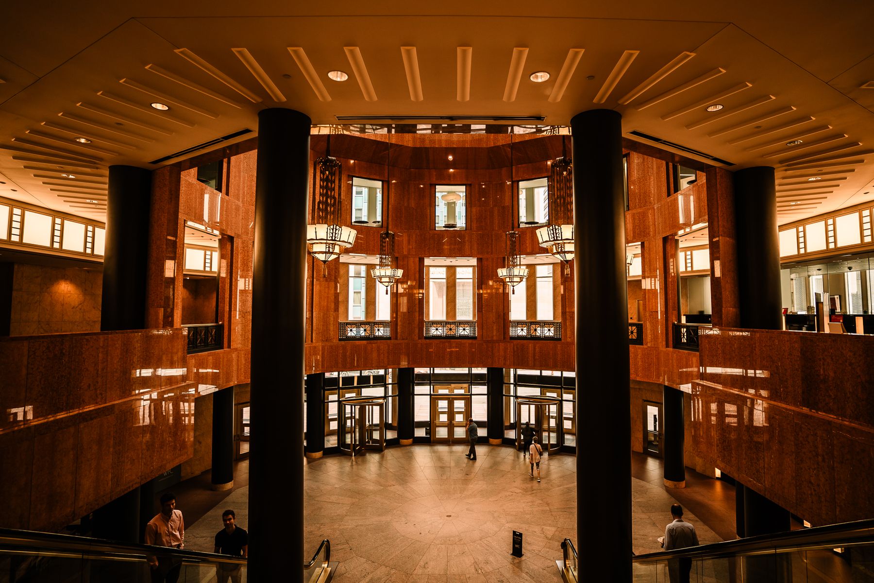 Illustrative grand office atrium interior, not the actual chambers